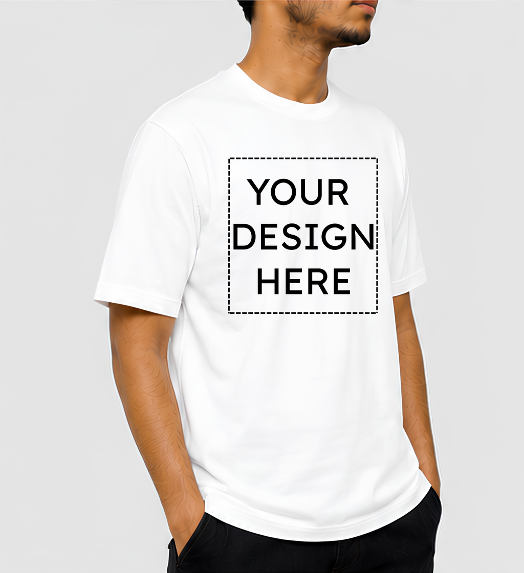 Custom Regular Fit White T-Shirt Printing Online | Personalized 100% Cotton Printed T-Shirts