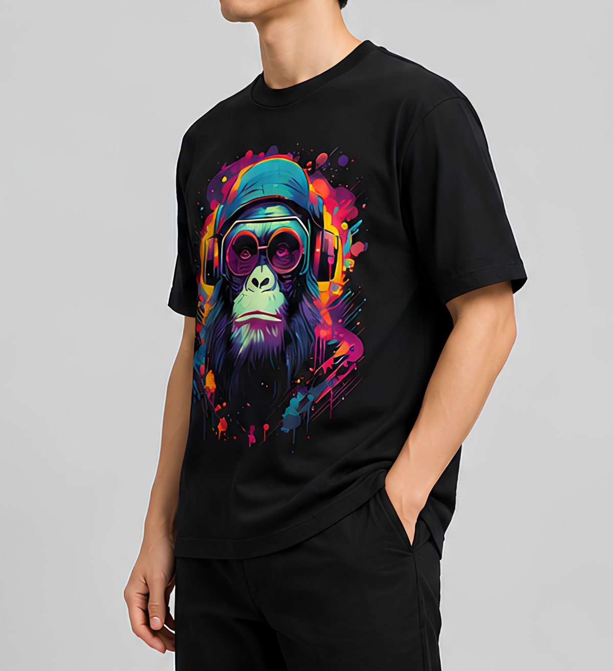 Premium Black Printed T-Shirt | 180 GSM Cotton Regular Fit Graphic T-Shirt