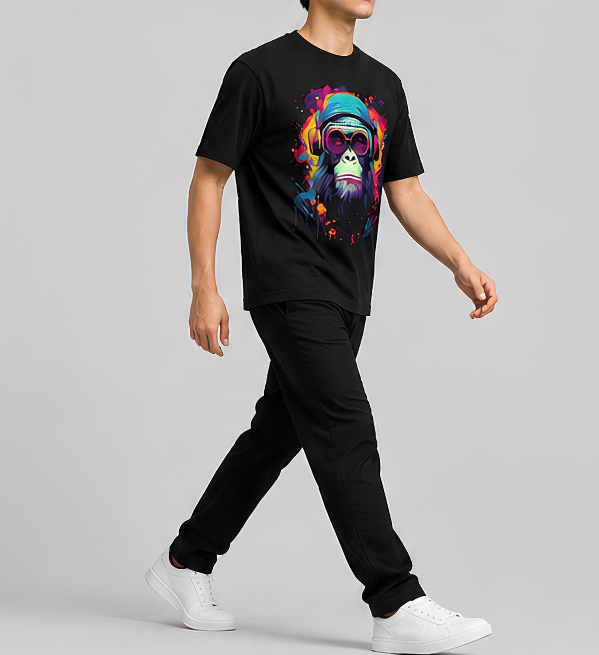 Premium Black Printed T-Shirt | 180 GSM Cotton Regular Fit Graphic T-Shirt