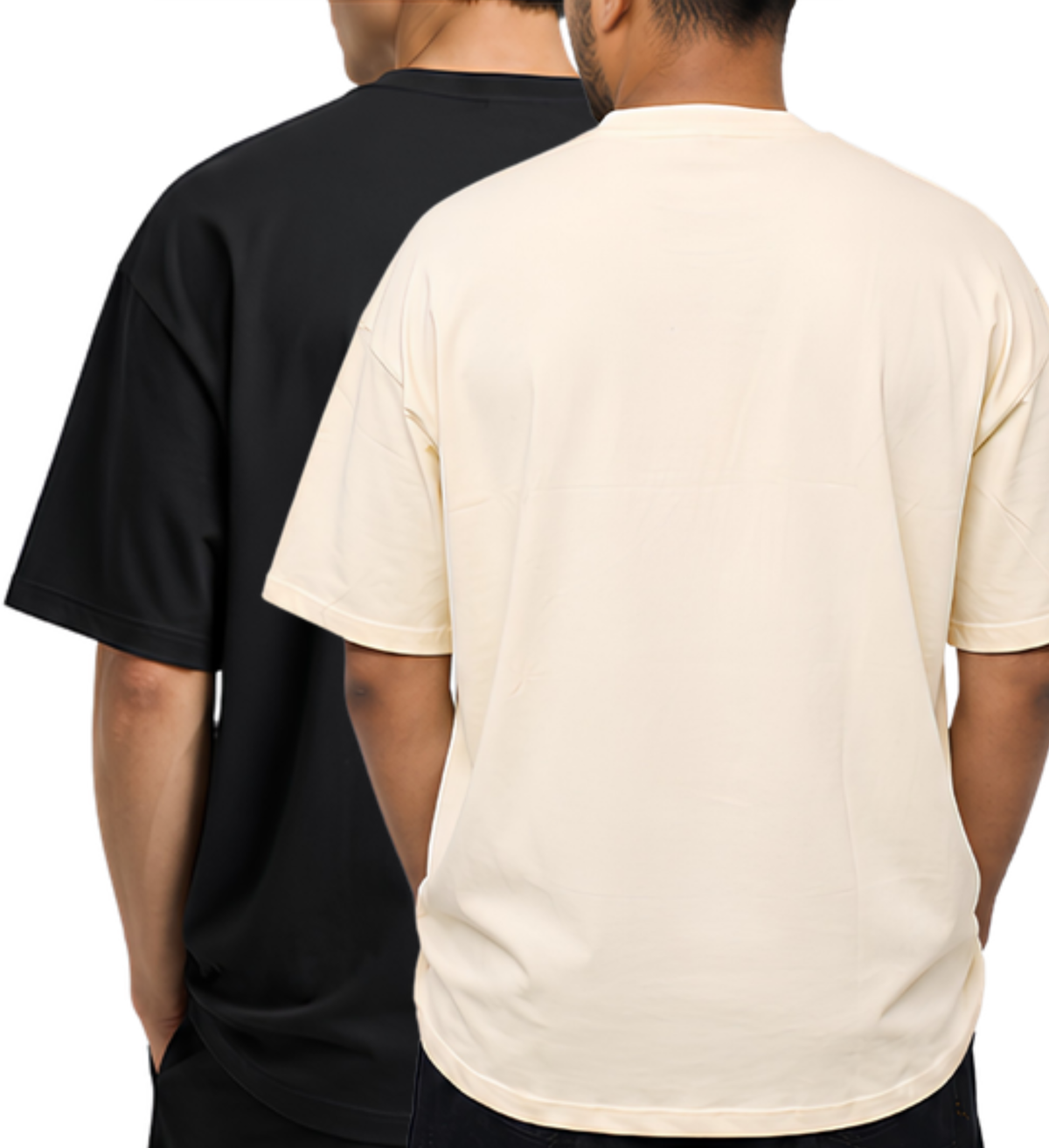 Premium Oversized T-Shirt Combo Pack of 2 | 240 GSM French Terry Cotton Drop Shoulder T-shirt