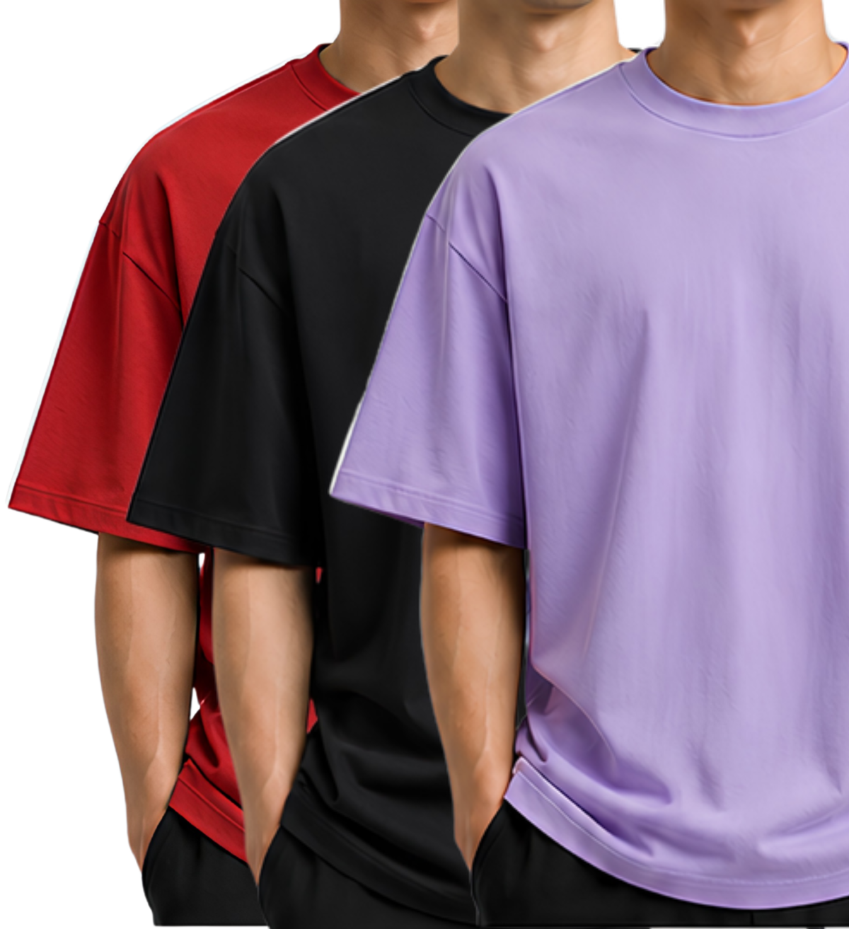Premium Oversized T-Shirt Combo Pack of 3 | 240 GSM Heavyweight Cotton Drop Shoulder T-shirt