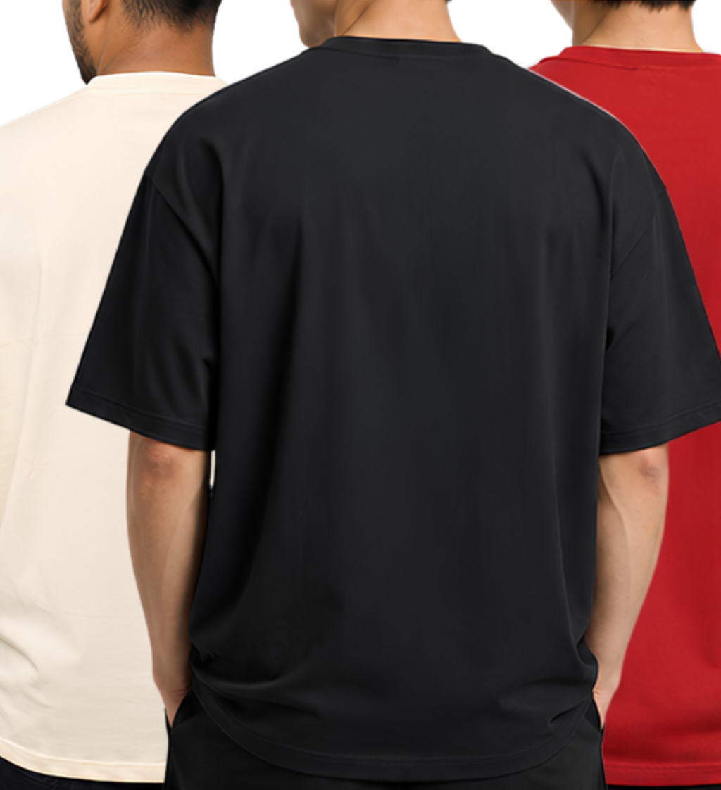 Premium Oversized T-Shirt Combo Pack of 3 | 240 GSM Heavyweight Cotton Drop Shoulder T-shirt