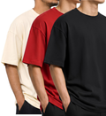 Premium Oversized T-Shirt Combo Pack of 3 | 240 GSM Heavyweight Cotton Drop Shoulder T-shirt