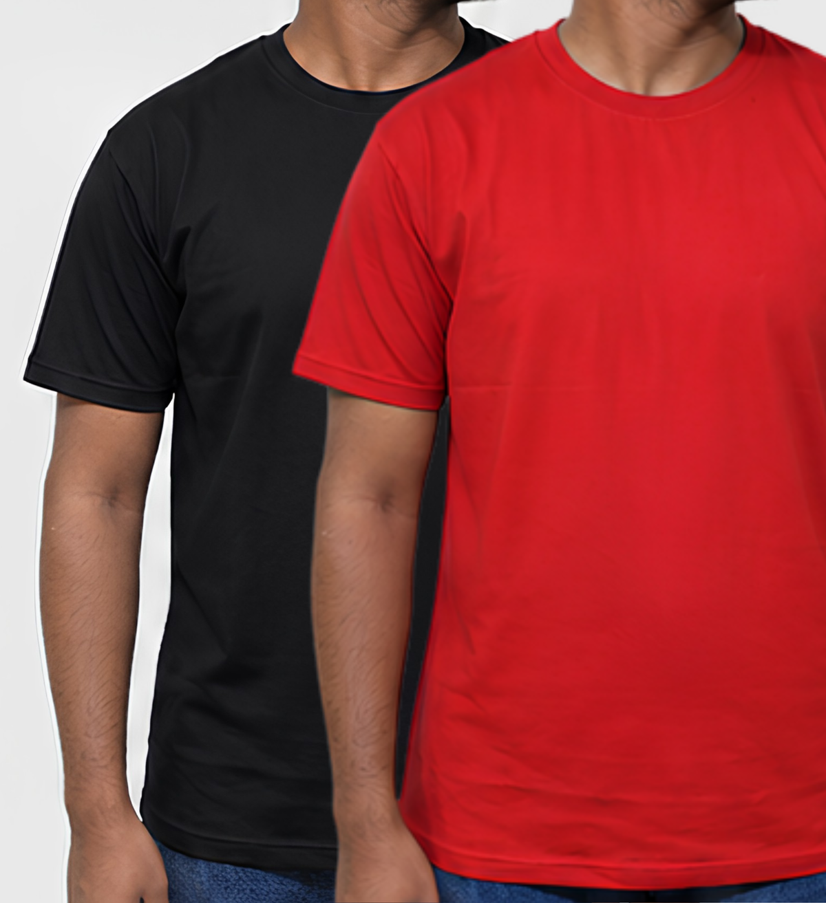 Premium Regular Fit Black & Red T-Shirt Combo Pack of 2 | 100% Cotton Bio-Washed Casual Wear T-shirt