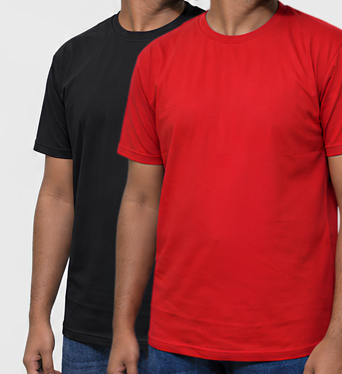 Premium Regular Fit Black & Red T-Shirt Combo Pack of 2 | 100% Cotton Bio-Washed Casual Wear T-shirt