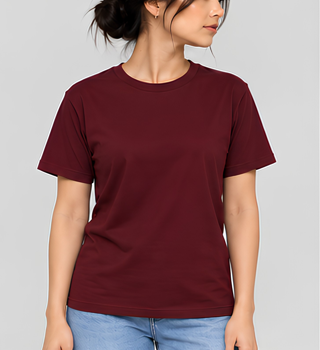 Premium Maroon Regular Fit Cotton T-Shirt for Men & Women | 180 GSM Bio Washed Casual T-Shirt