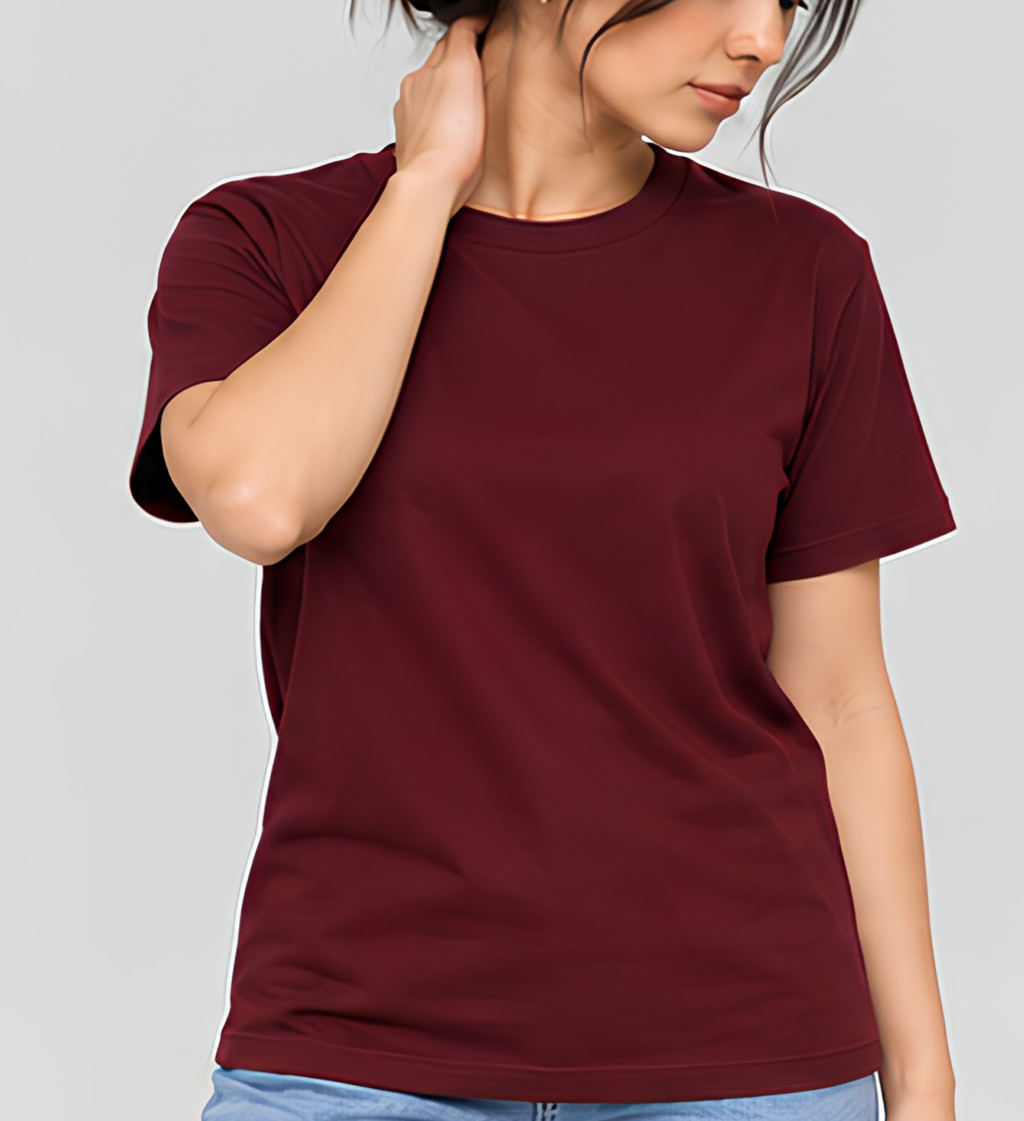 Premium Maroon Regular Fit Cotton T-Shirt for Men & Women | 180 GSM Bio Washed Casual T-Shirt