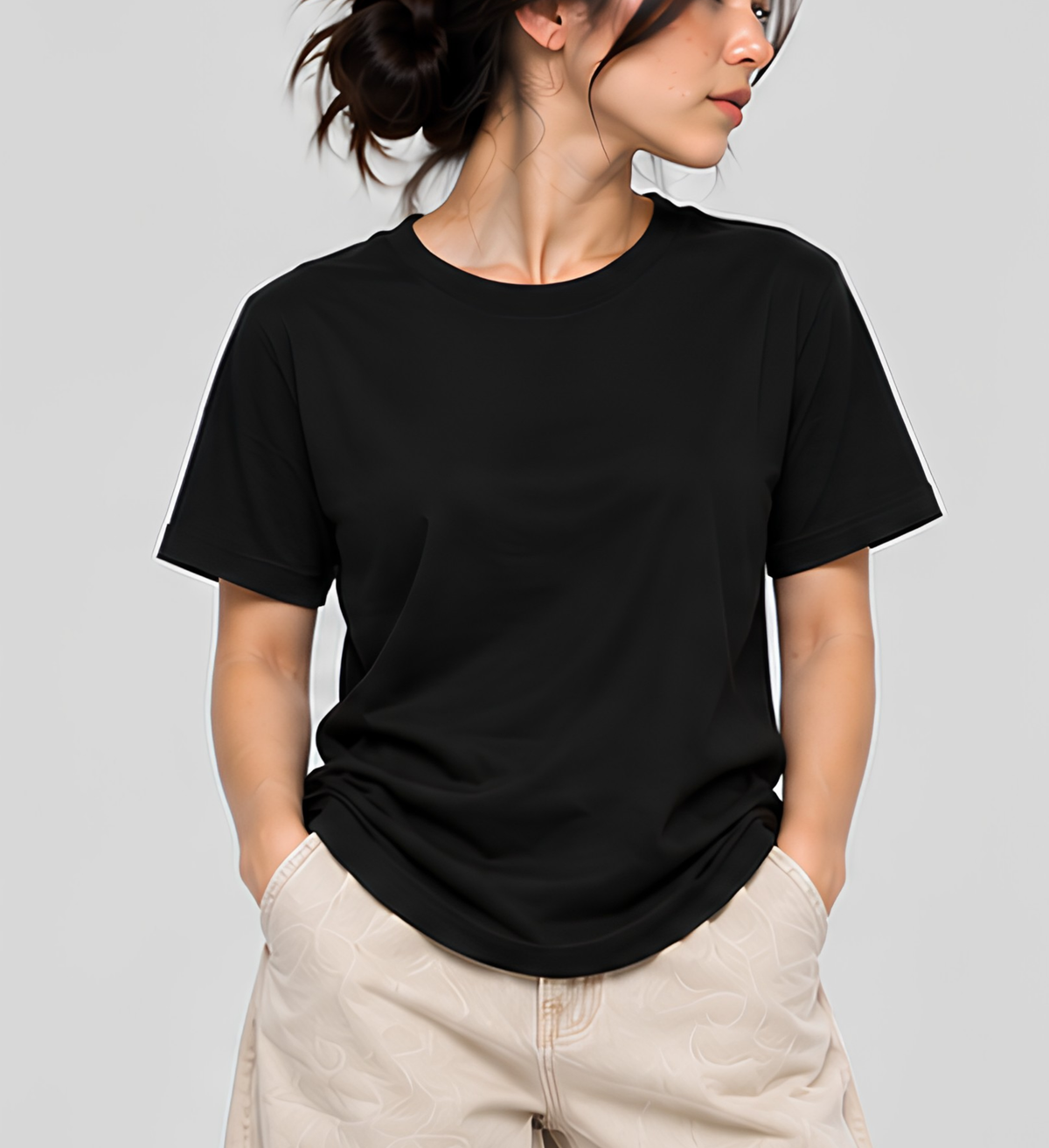 Premium Black Regular Fit Cotton T-Shirt for Men & Women | 180 GSM Bio Washed Casual T-Shirt