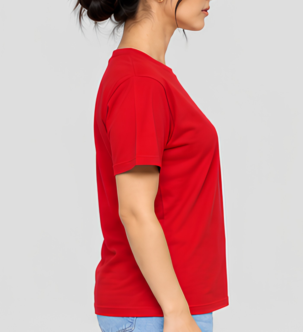 Premium Red Regular Fit Cotton T-Shirt for Men & Women | 180 GSM Bio Washed Casual T-Shirt