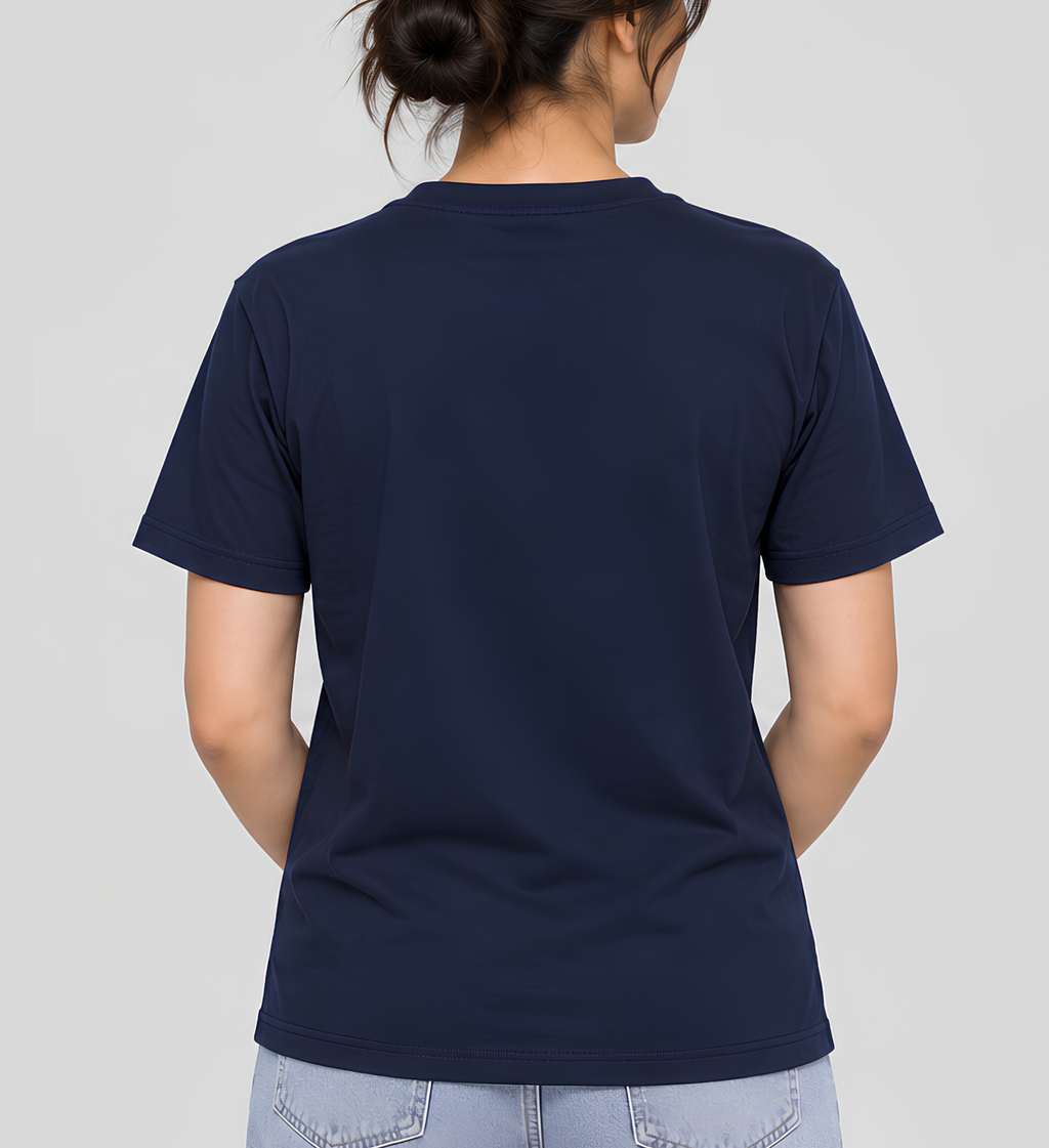 Premium Navy Blue Regular Fit Cotton T-Shirt for Men & Women | 180 GSM Bio Washed Casual T-Shirt
