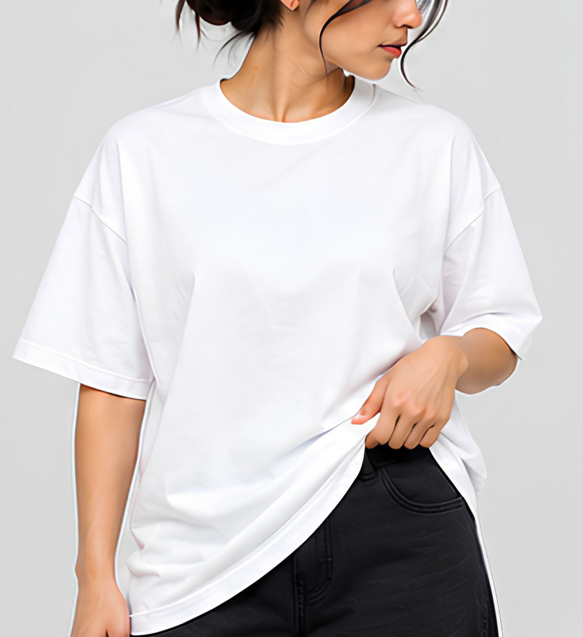 Premium Oversized White T-Shirt for Unisex | 240 GSM French Terry Cotton Drop Shoulder T-Shirt