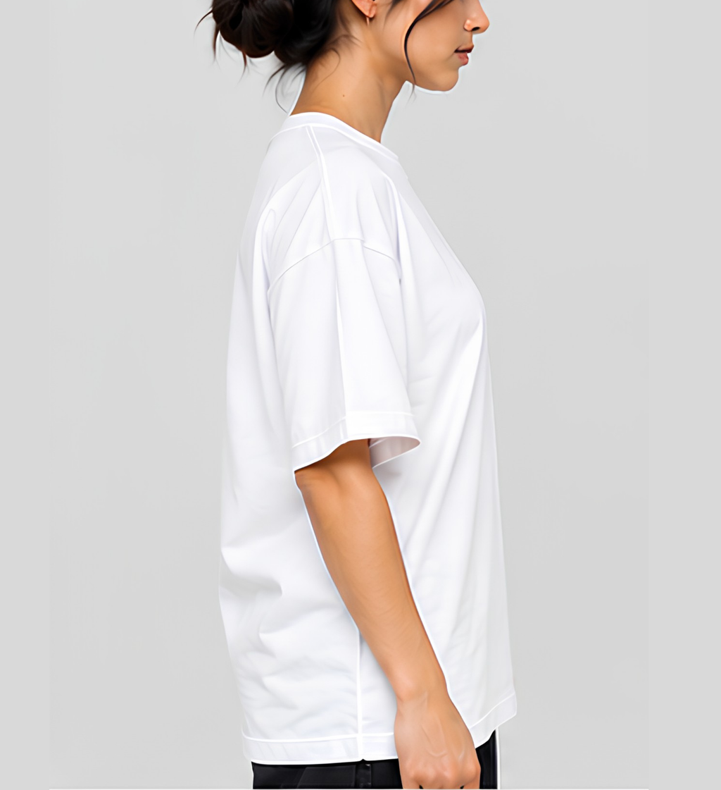 Premium Oversized White T-Shirt for Unisex | 240 GSM French Terry Cotton Drop Shoulder T-Shirt