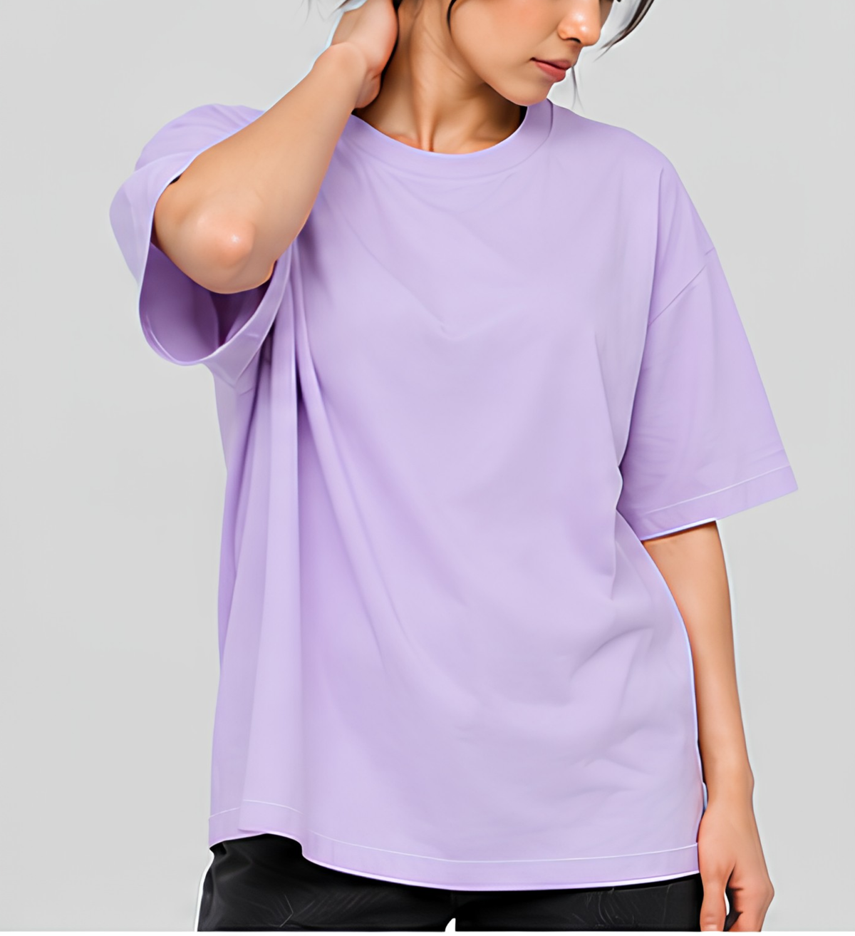 Premium Lavender Oversized T-Shirt | 240 GSM Cotton Drop Shoulder Casual Wear