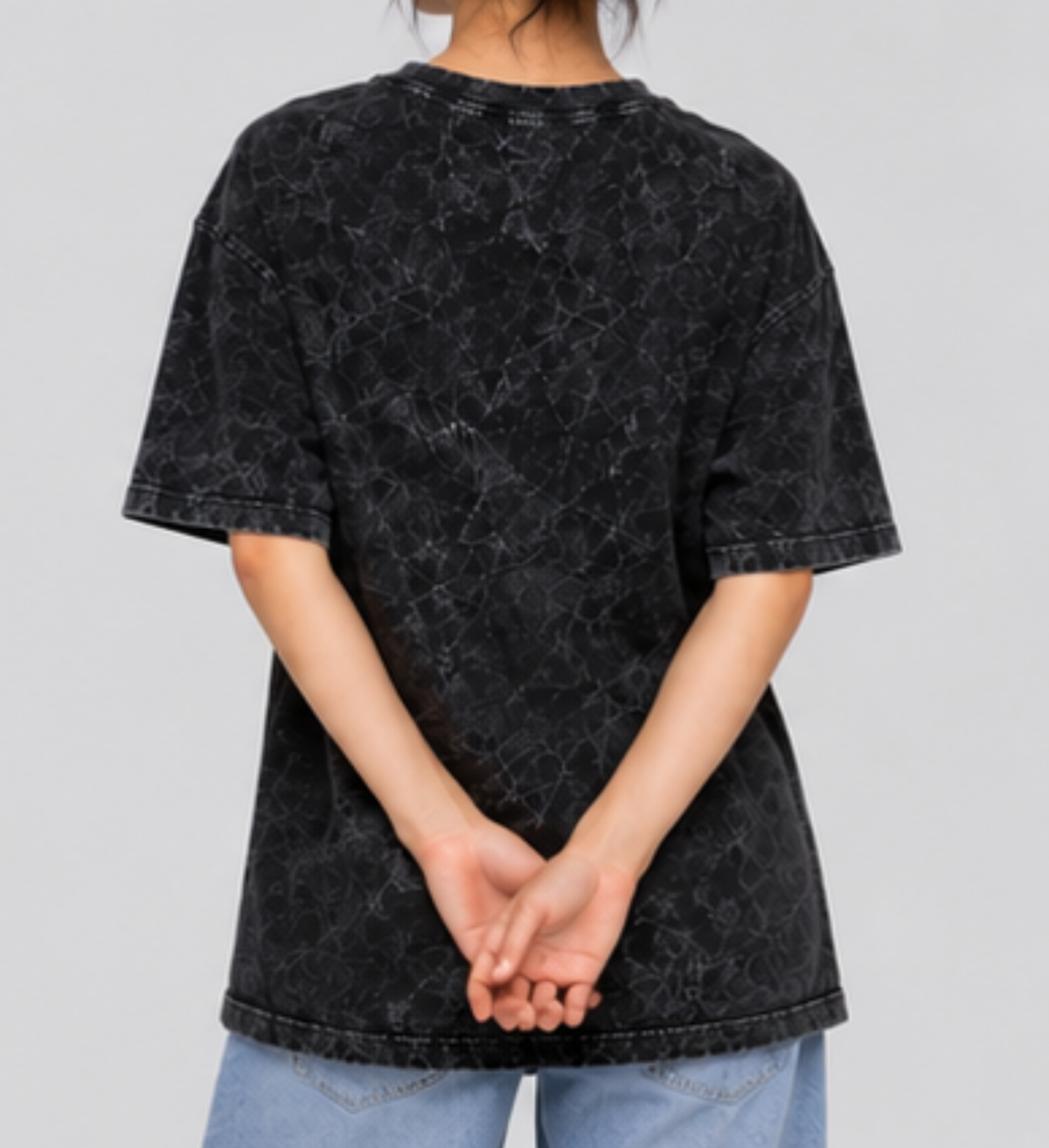 Premium Oversized Acid Wash Black T-Shirt | 240 GSM Heavyweight Cotton Streetwear T-Shirt