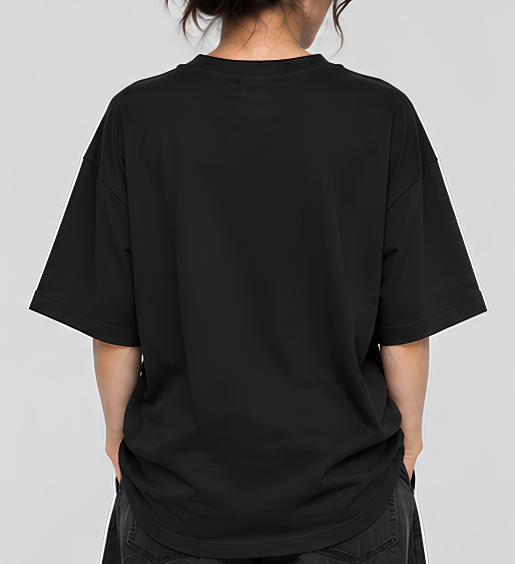 Premium Oversized Black T-Shirt | 240 GSM French Terry Cotton Drop Shoulder Casual T-Shirt