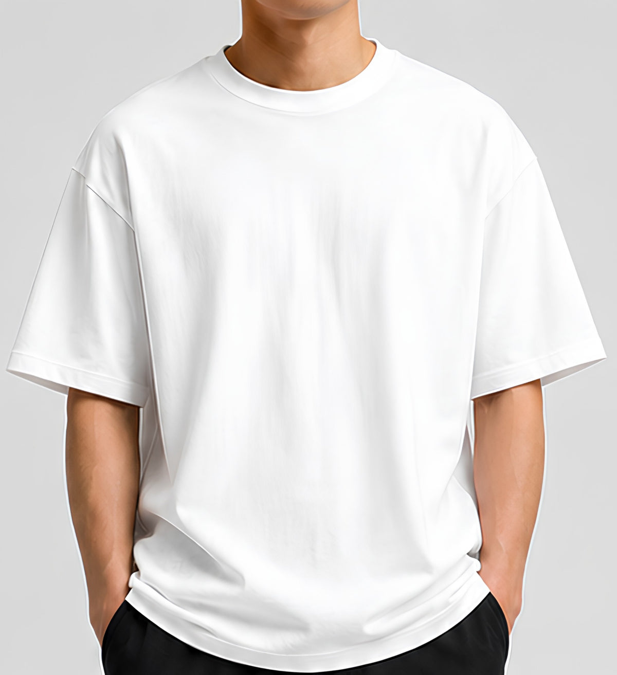 Premium Oversized White T-Shirt for Unisex | 240 GSM French Terry Cotton Drop Shoulder T-Shirt