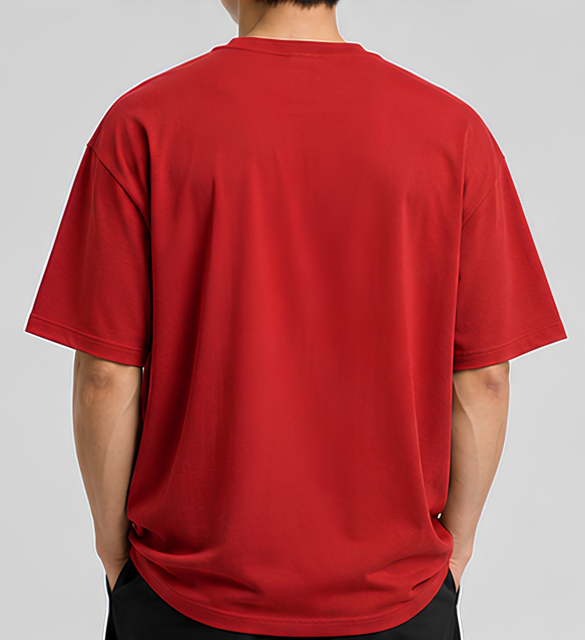 Premium Red Oversized T-Shirt | 240 GSM French Terry Cotton Drop Shoulder T-Shirt