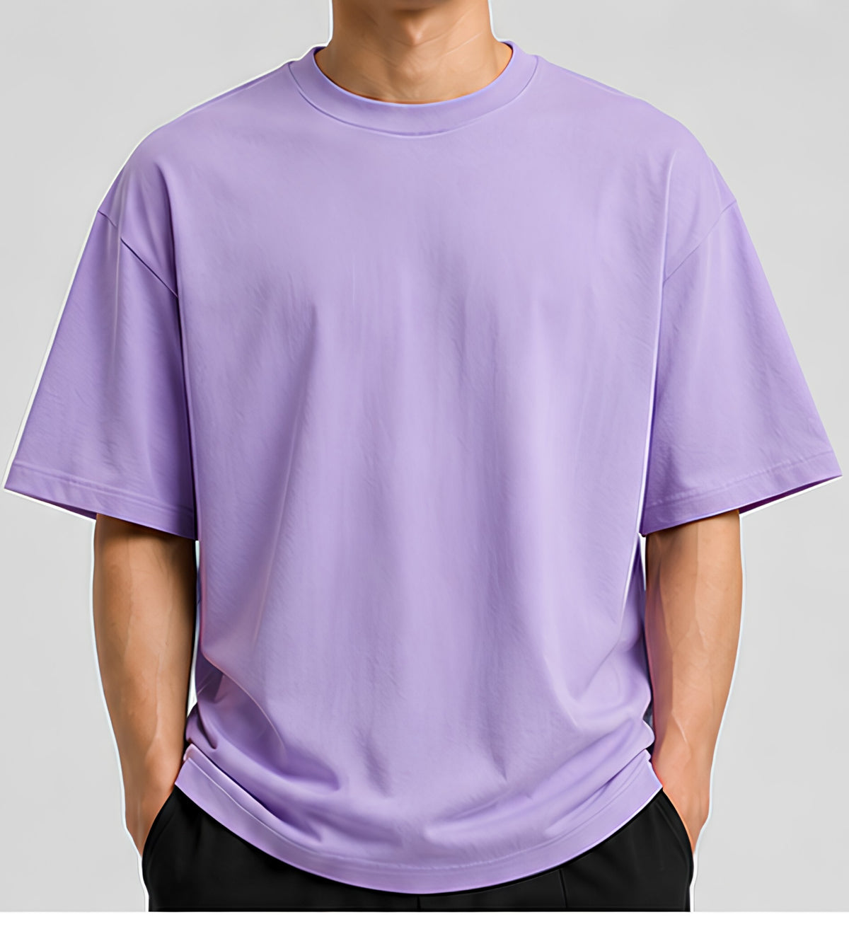 Premium Lavender Oversized T-Shirt | 240 GSM Cotton Drop Shoulder Casual Wear
