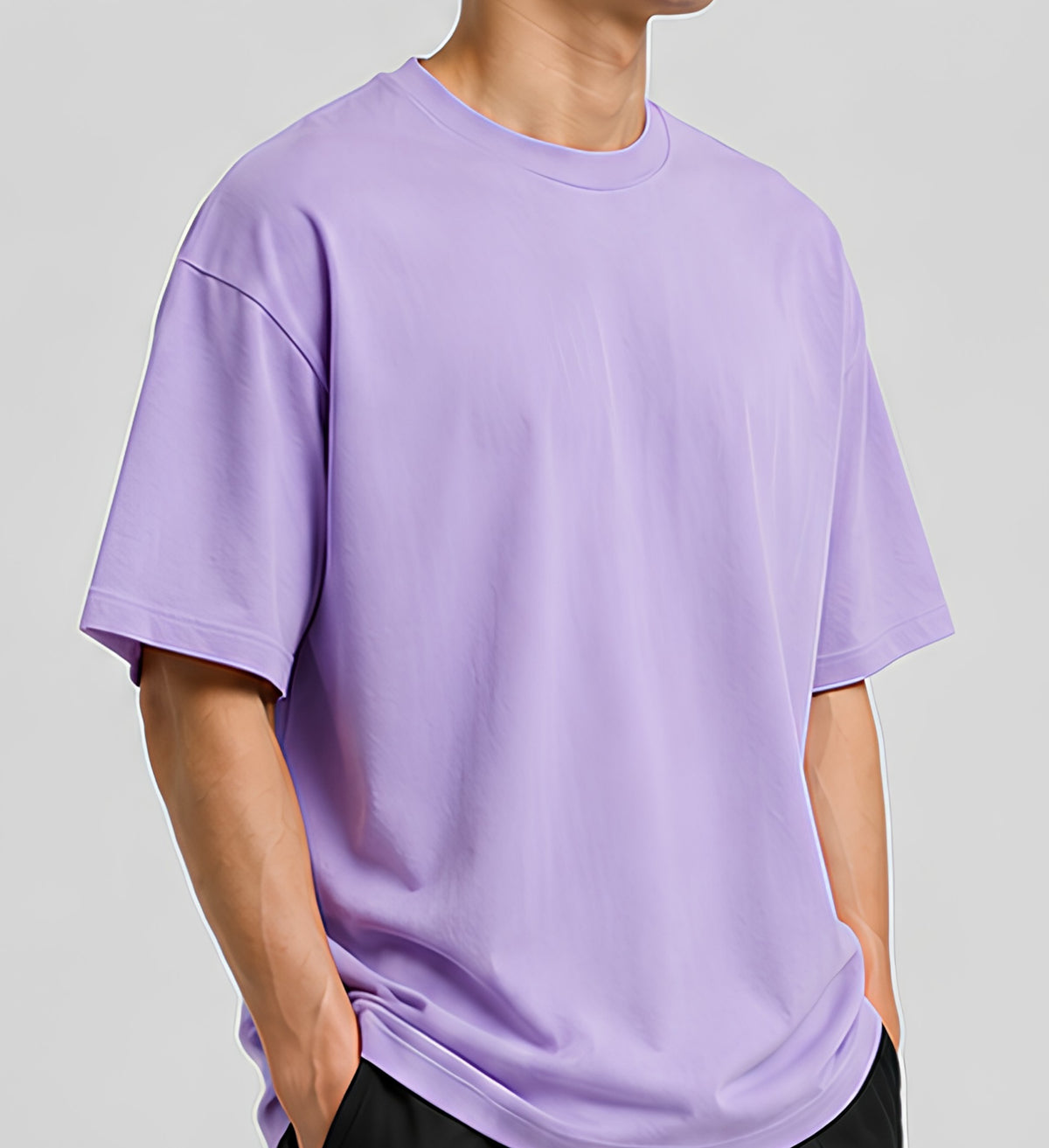 Premium Lavender Oversized T-Shirt | 240 GSM Cotton Drop Shoulder Casual Wear