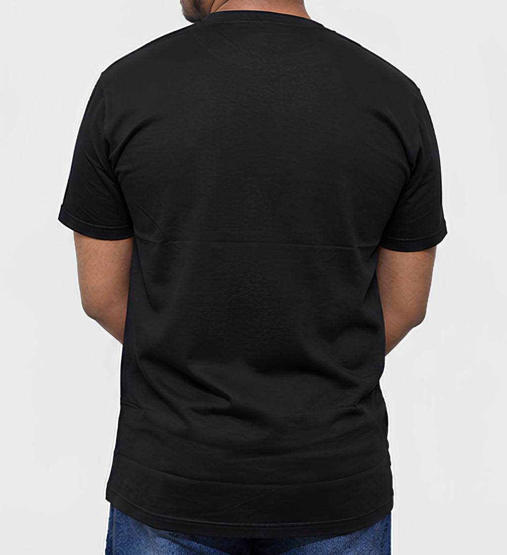 Premium Black Printed T-Shirt | 180 GSM Cotton Regular Fit Graphic T-Shirt