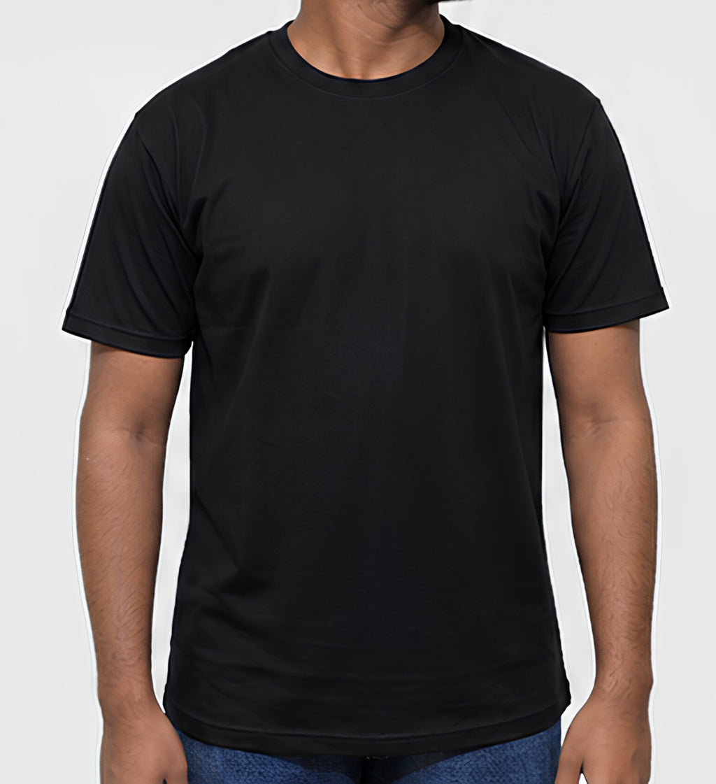 Premium Black Regular Fit Cotton T-Shirt for Men & Women | 180 GSM Bio Washed Casual T-Shirt