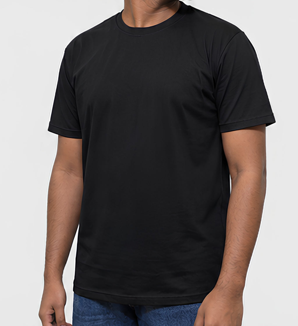 Premium Black Regular Fit Cotton T-Shirt for Men & Women | 180 GSM Bio Washed Casual T-Shirt
