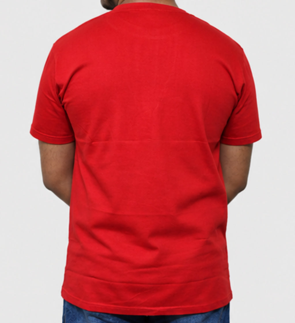 Premium Red Regular Fit Cotton T-Shirt for Men & Women | 180 GSM Bio Washed Casual T-Shirt