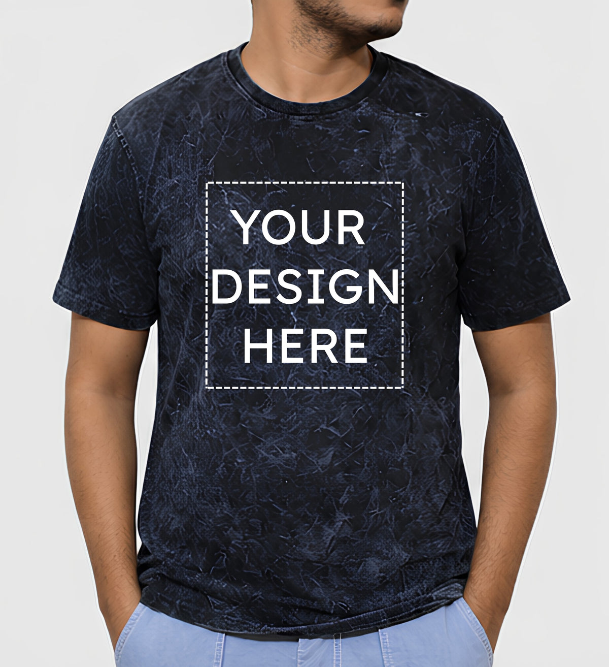 Custom Acid Wash Regular FIt T-Shirt Printing Online | Personalized Regular Fit Cotton Streetwear T-Shirt