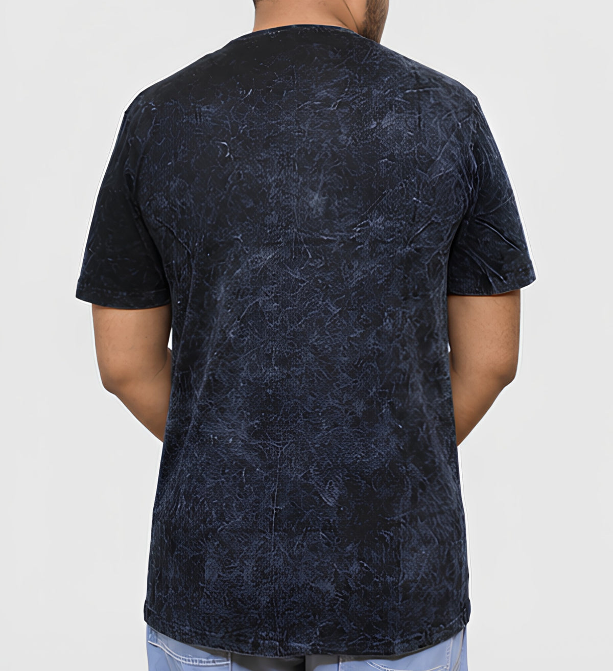 Premium Black Acid Wash T-Shirt | 180 GSM Cotton Regular Fit Streetwear T-Shirt