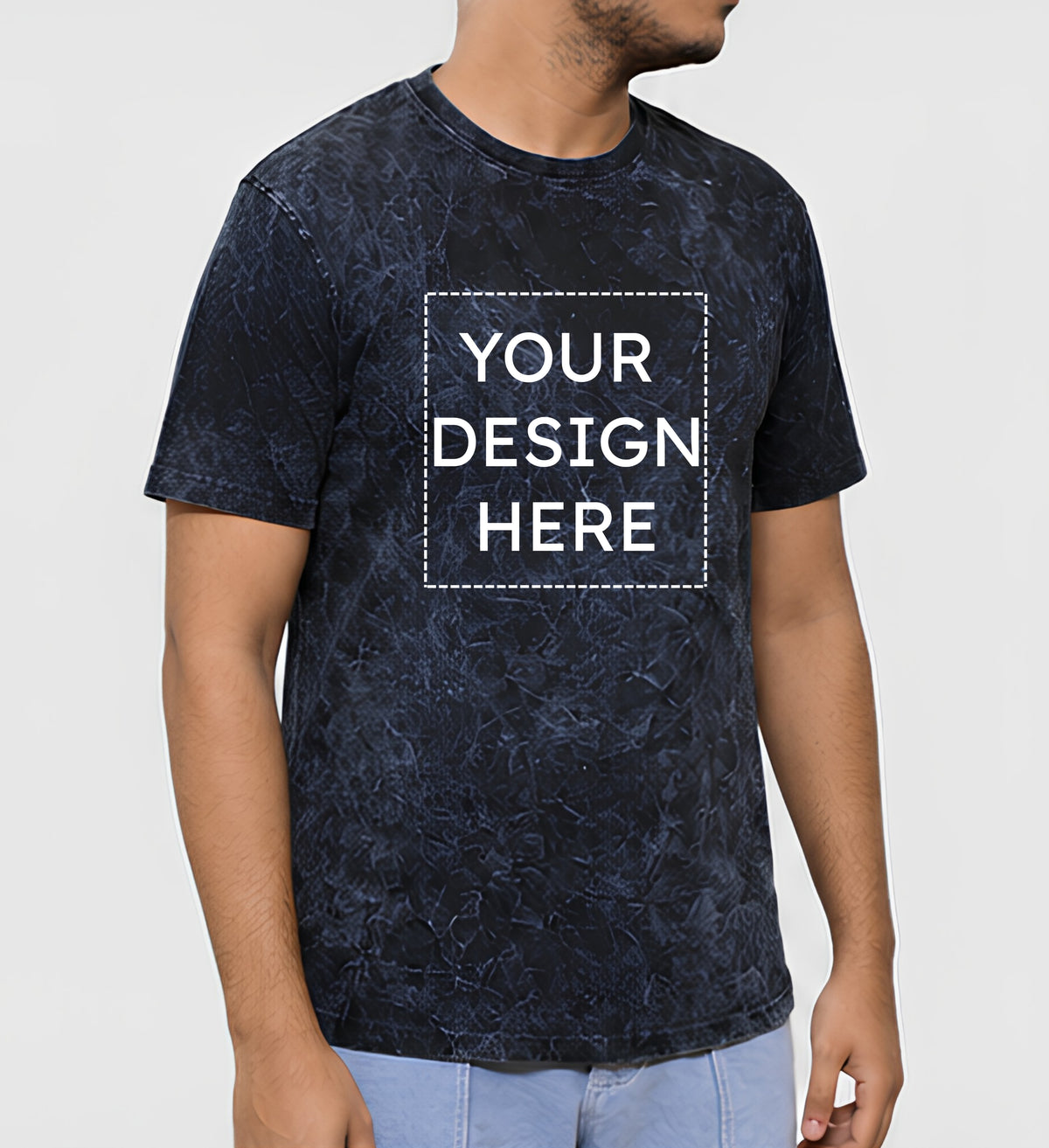 Custom Acid Wash Regular FIt T-Shirt Printing Online | Personalized Regular Fit Cotton Streetwear T-Shirt