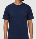 Premium Navy Blue Regular Fit Cotton T-Shirt for Men & Women | 180 GSM Bio Washed Casual T-Shirt