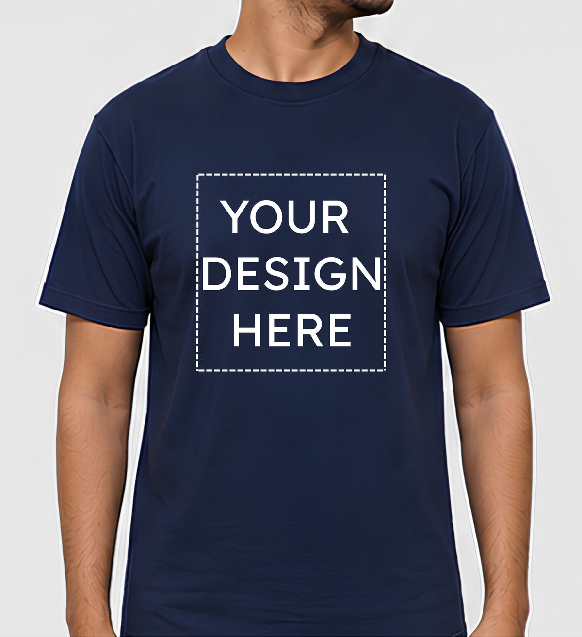 Custom Regular Fit Navy Blue T-Shirt Printing Online | Personalized 100% Cotton Printed T-Shirts