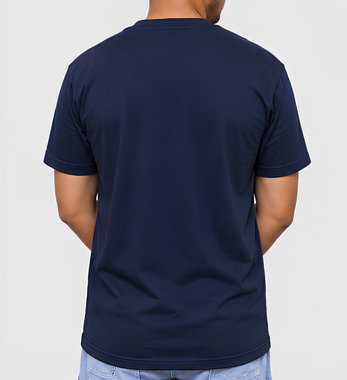 Premium Navy Blue Regular Fit Cotton T-Shirt for Men & Women | 180 GSM Bio Washed Casual T-Shirt