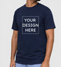 Custom Regular Fit Navy Blue T-Shirt Printing Online | Personalized 100% Cotton Printed T-Shirts