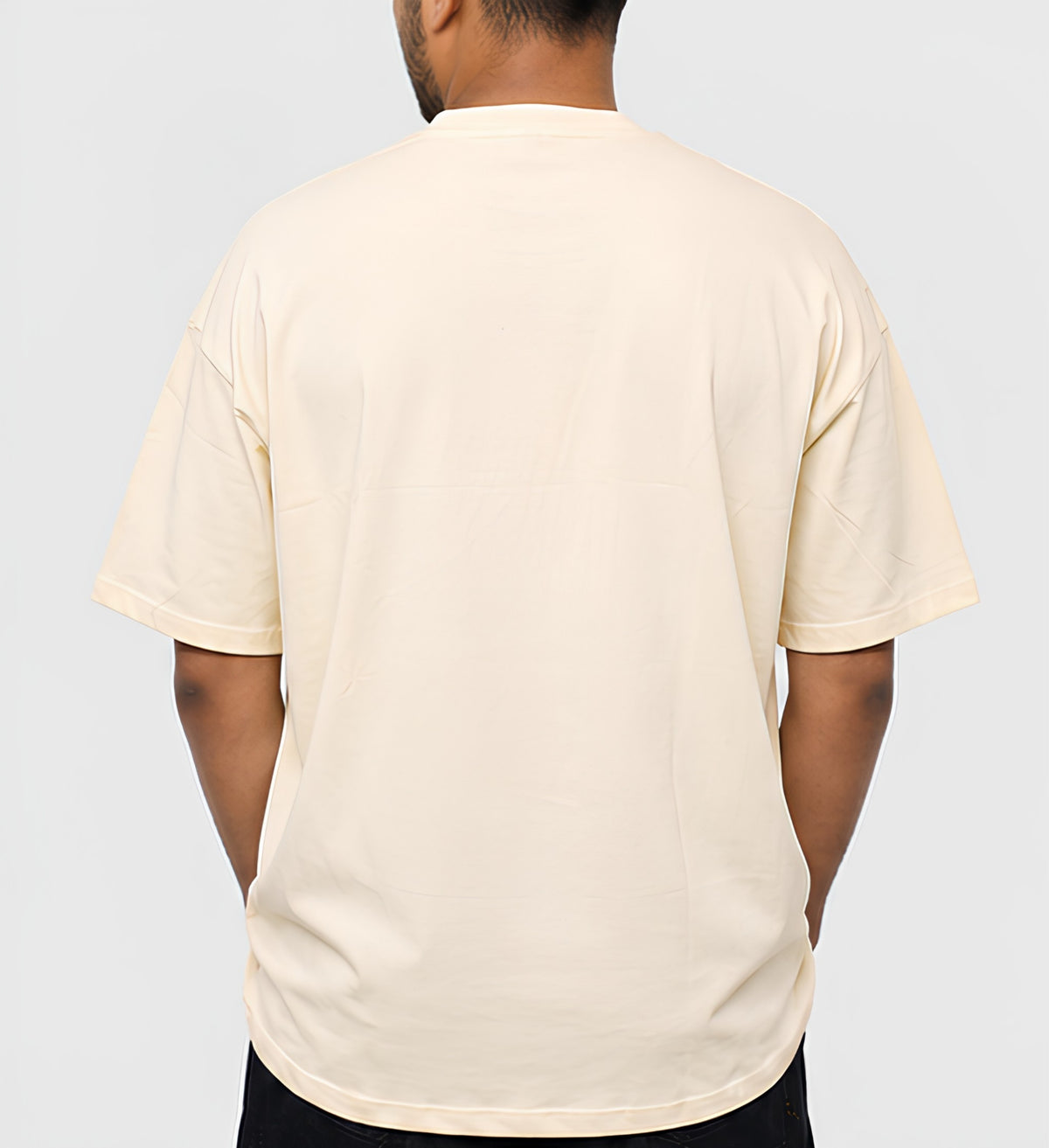 Premium Beige Oversized T-Shirt | 240 GSM French Terry Cotton Drop Shoulder T-Shirt
