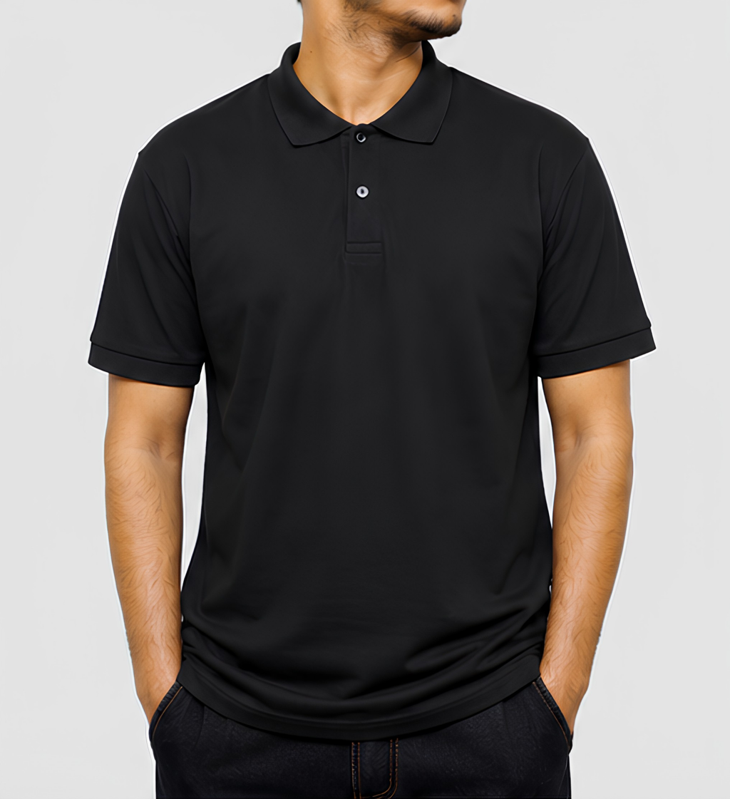 Premium Black Polo Collar T-Shirt | 210 GSM Cotton Casual & Office Wear Polo T-Shirt