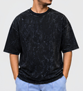 Premium Oversized Acid Wash Black T-Shirt | 240 GSM Heavyweight Cotton Streetwear T-Shirt