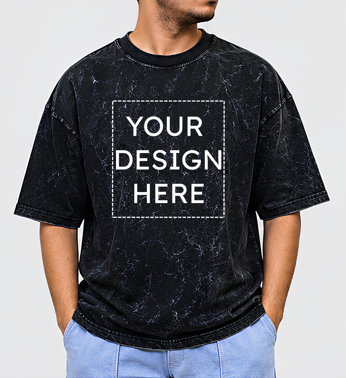 Custom Oversized Acid Wash T-Shirt Printing Online | Personalized Heavyweight Streetwear Cotton T-Shirt