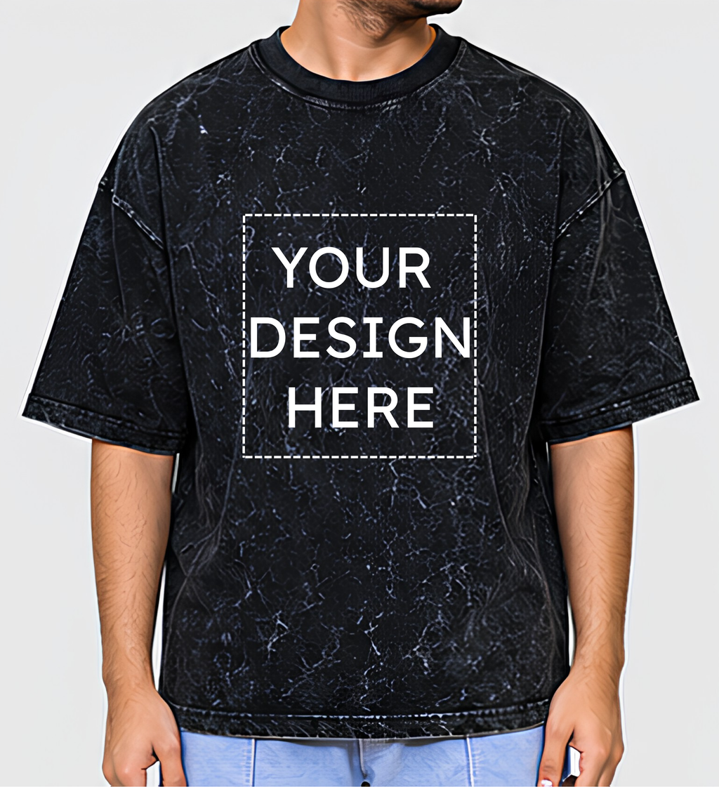 Custom Oversized Acid Wash T-Shirt Printing Online | Personalized Heavyweight Streetwear Cotton T-Shirt